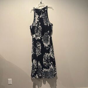 Navy floral halter dress